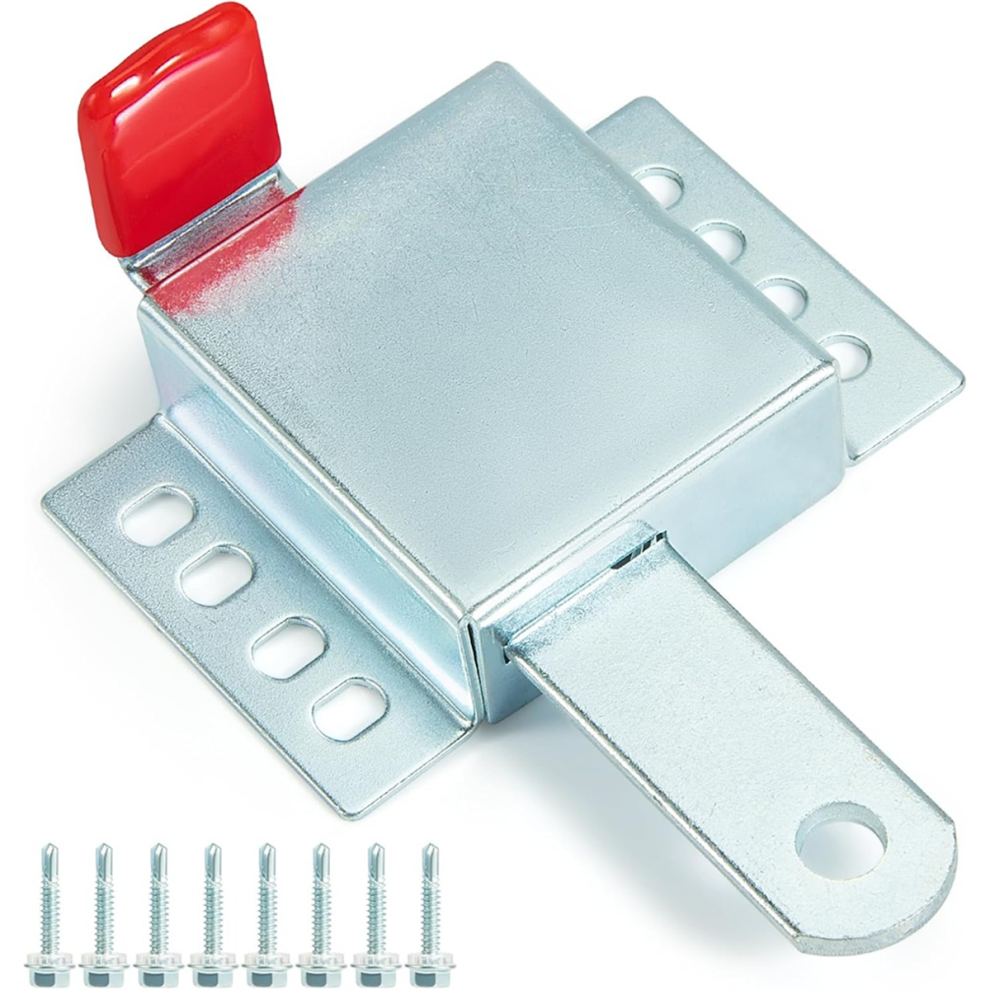 Heavy Duty Garage Door Lock, Galvanized Steel Locking Slide Latch For Most Doors 4853680493602