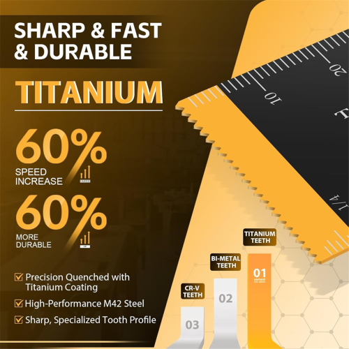 20PCS Titanium Oscillating Saw Blades Metal Cutting, Universal Multitool for Wood Plastics Metal,Tool Kits 2
