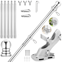 Flag Pole for House,6 FT Stainless Steel ,, 1In Rustproof Porch Flagpole Outdoor Sport