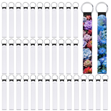 40 PCS Sublimation Wristlet Blanks Keychain Bulk White Neoprene Lanyard Holder for DIY Crafts