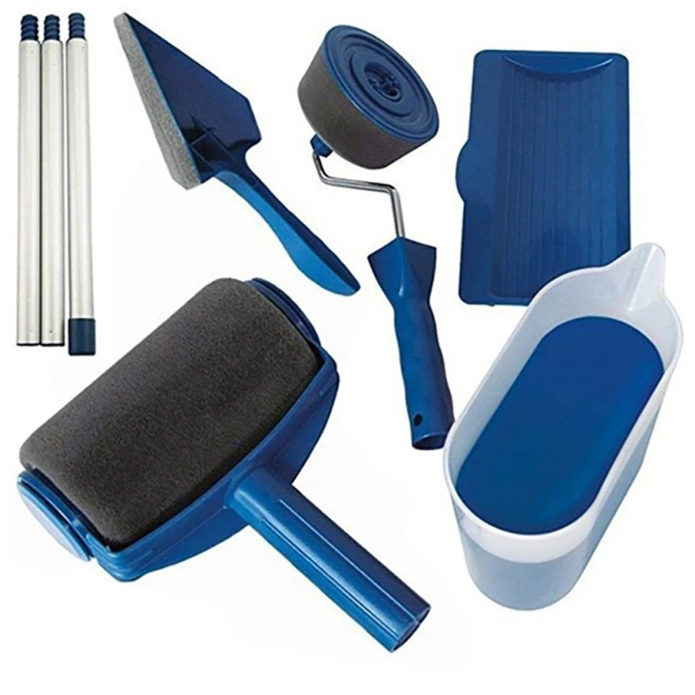 6Pc/Set Multifunctional Paint Roller Corner Brush Handle Tools Wall Painting Roll Diy Household Operate Brushes 4853836122189