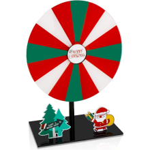 Christmas Prize Wheel,Dry Erase Spinner Wheel for Prizes with Stand, the Tabletop Roulette
