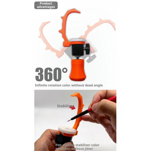 MS071 Mini Hand-Held Painting Bracket Model Coloring Tools 360 Rotating Stable Tool for Hobby DIY 2