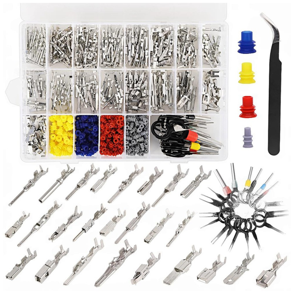 25Types Car Electrical Wire Terminal Pin Connector Kit - 660Pcs Automotive Electric Crimp Connectors 1-6.3Mm 4853836127665