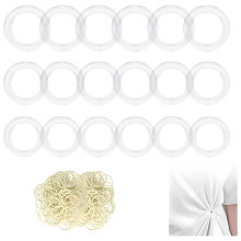 Clothing Cinch Clips -Clothing Accessory for Shirts, Dresses, Skirts and Scarves,18 Rings (3 Sizes) +Rubber Bands