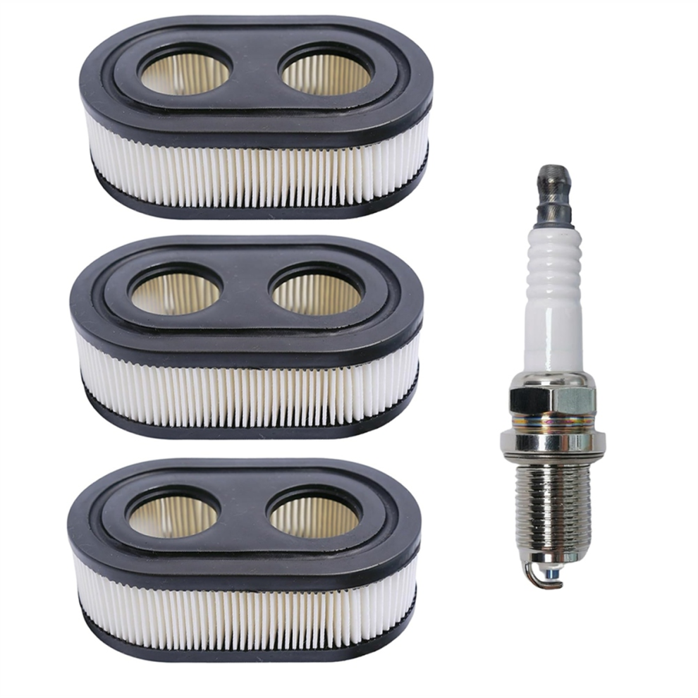 3Pack 593260 Air Filters & 491055 Spark Plug For 550E 575Ex Series Engines,Includes Lawn Mower Rc12yc 491055T 4853836127108