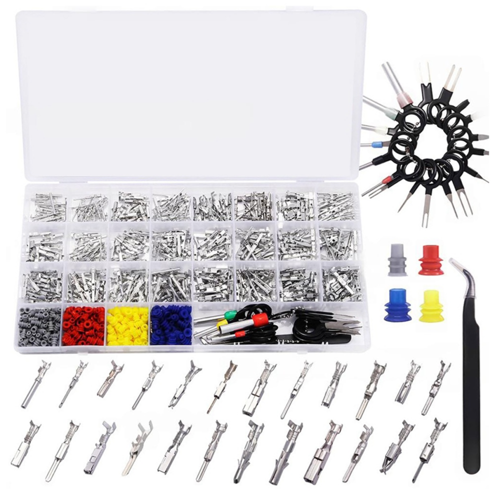24Types Car Electrical Wire Terminal Pin Connector Kit - 459Pcs Automotive Electric Crimp Connectors 1-3.5Mm 4853836127832