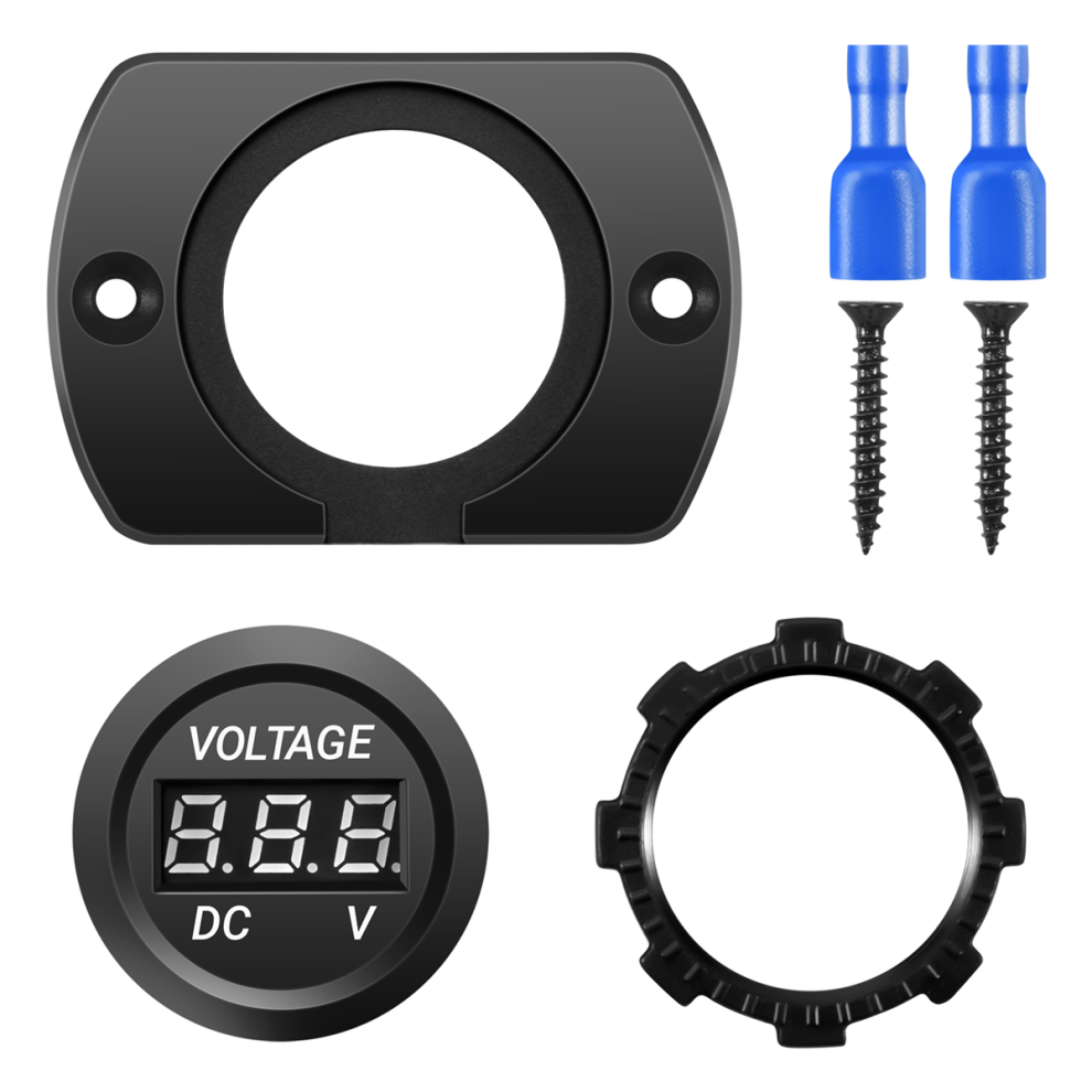 12V-24V Waterproof Car Motorcycle Led Digital Display Voltmeter Voltage Meter Black 4851170490810