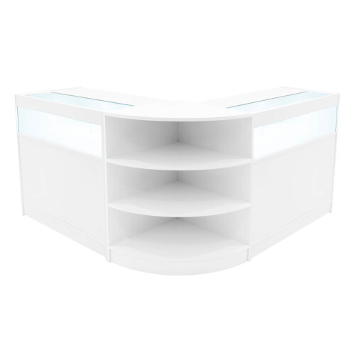 Comptoir de Ventes Verouillables en MDF Blanc à LED Ensemble Theseus B900 LM60