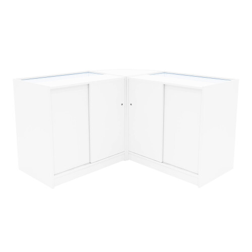 Comptoir de Ventes Verouillables en MDF Blanc à LED Ensemble Theseus B900 LM60 2