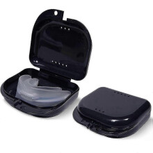 Retainer Case 2pcs Odorless Mouth Guard Case Ventilated, Durable & Hygienic for Carrying and Protecting Braces3.14 inch (Black)