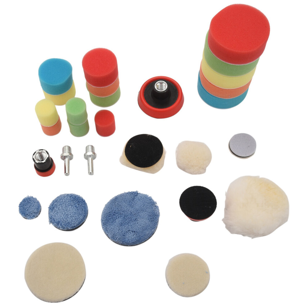 Polishing Wheel Buffing Car Beauty Waxing Pad Set Buffer Gross Polish Equipment For Automotive Sander Drill Adapter