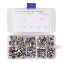 150Pcs 304 Stainless Steel Lock Nut Assortment Kit For Hardware Accessories Nylon Insert Hex Nuts Self Locking M3 M5 M6 M8 M10