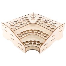 81 Hole Wooden Pigment Bottle Storage Organizer Color Paint Ink Brush Stand Rack Modular Holder School