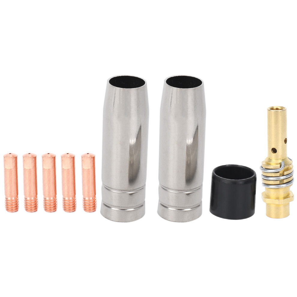 9Pcs/Set 15Ak Mig/ Welding Nozzle Contact Tips 0.8X25mm M6 Gas Connector Holder Set Ad068+ 4851170408006