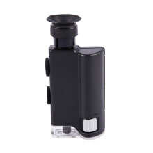 Portable 200X-240X Zoom Microscope Pocket Handheld Led Lamp Light Loupe Magnifier