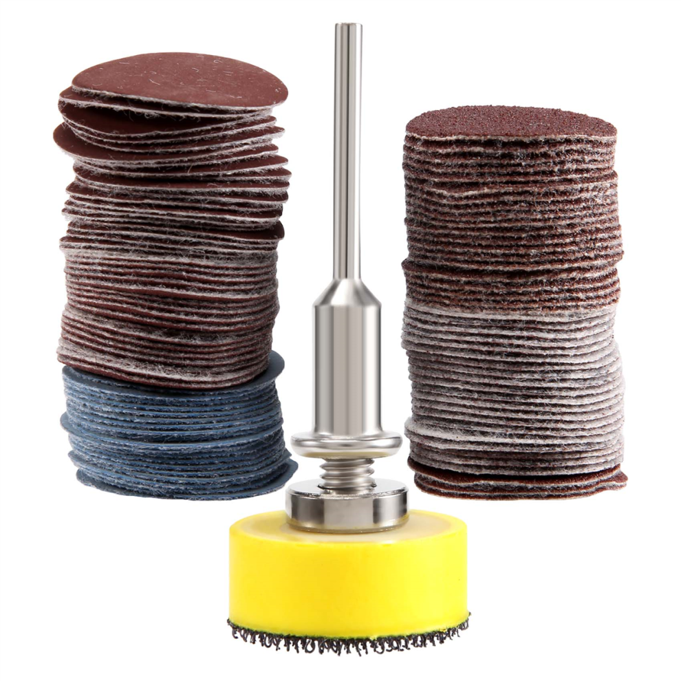 100Pcs 25Mm 1 Inch Sander Disc Sanding Disk 100-3000 Grit Paper With 1Inch Abrasive Polish Pad Plate + 1/8 Shank For Rotary Tool 4851170407498