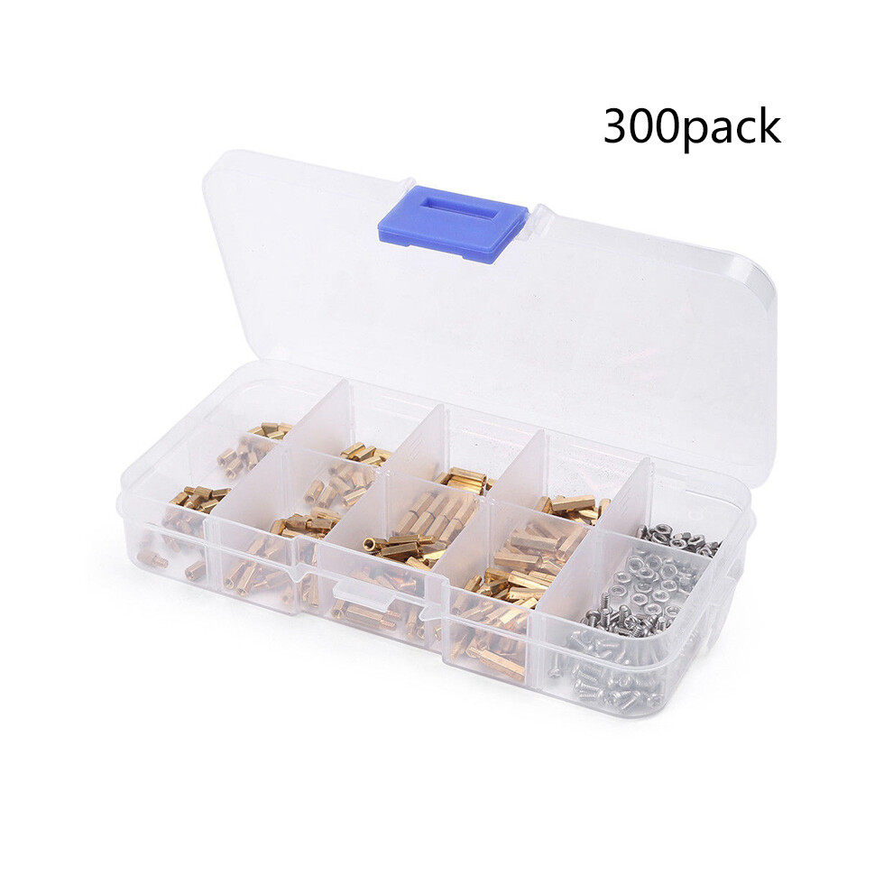 300X Brass M2 Hex Column Standoff Support Spacer Screw Nut Assortment Kit 4851170412355