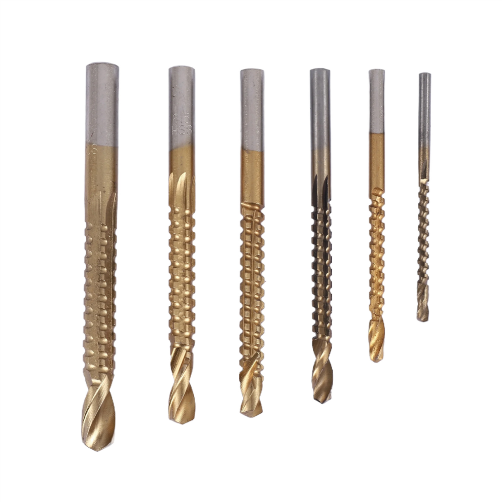 6Pcs Cobalt Drill Bit Set Hole Saw Grooving Woodworking Sawtooth Slotted 4851170419071