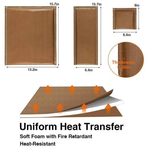 5Pcs/Set 3 Sizes Heat Pressing Transfer Pillow PTFE Pad with 2PCS Sheet for Digital 2
