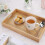 Rectangular  Bamboo Tray with Handles, for Food Serving, Dinner Breakfast , Tea ,Coffee Snack (38 x 25 x 5cm) 4