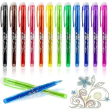 12-Pack Erasable Ink Pens with Gel - Erasable for Precise Writing