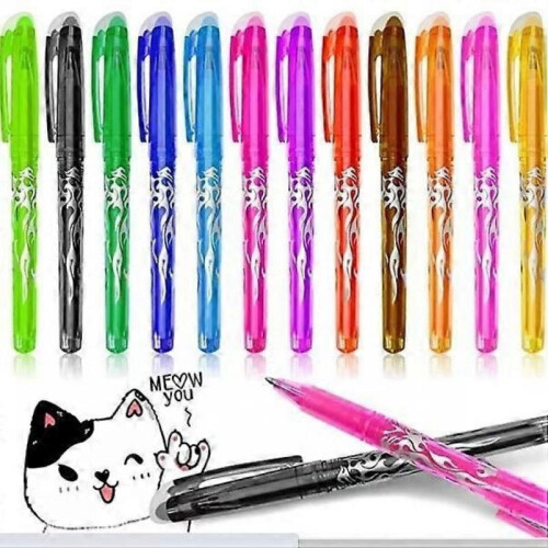 12-Pack Erasable Ink Pens with Gel - Erasable for Precise Writing 1