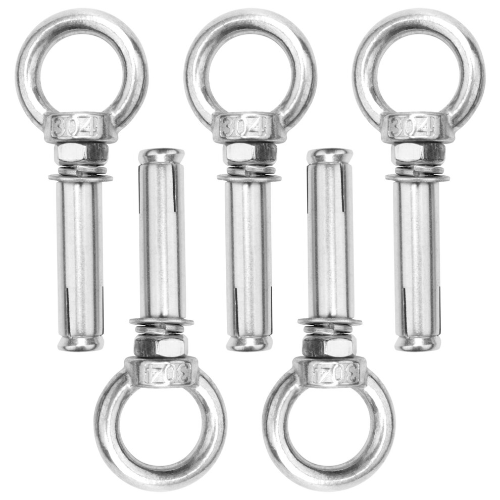 5Pcs M8 X 60Mm Expansion Bolt Anchor 304 Stainless Steel Ring Lifting Eye Eyebolt 4851170423337