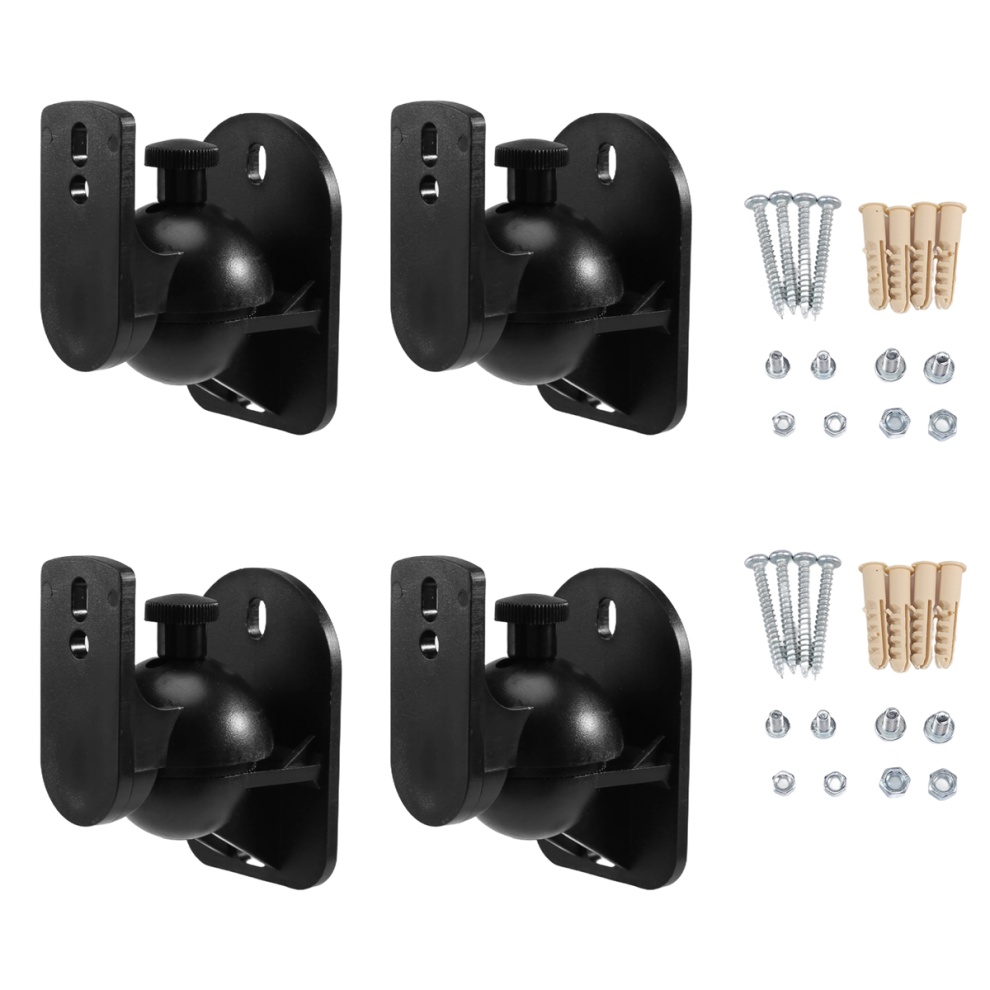 4PCS Universal Speaker Wall Mount Bracket Ceiling Stand Clamp with Adjustable Swivel and Tilt Angle Rotation-image-OPC-PJ8F2K2-NEW