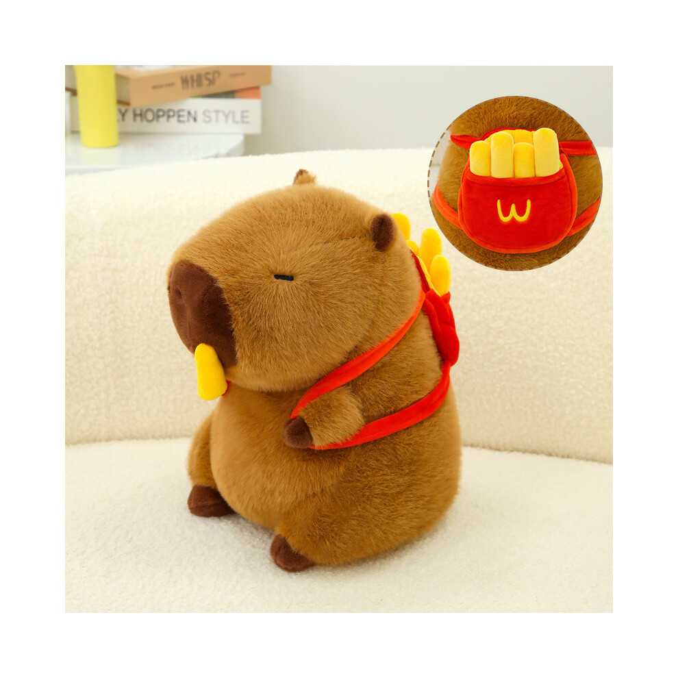 (French Fries , 33cm/12.99in) Chef Mcdonalds Capybara Plush Toy Cartoon Pull Rope Doll Gift Decoration Kids
