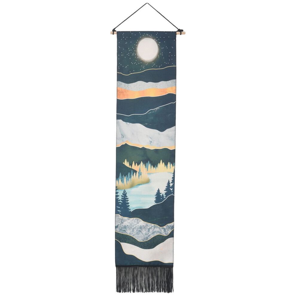 Saudism 1Set Narrow Tapestry Wall Hanging Long Landscape Painting Nature For Home Bedroom Vertical
