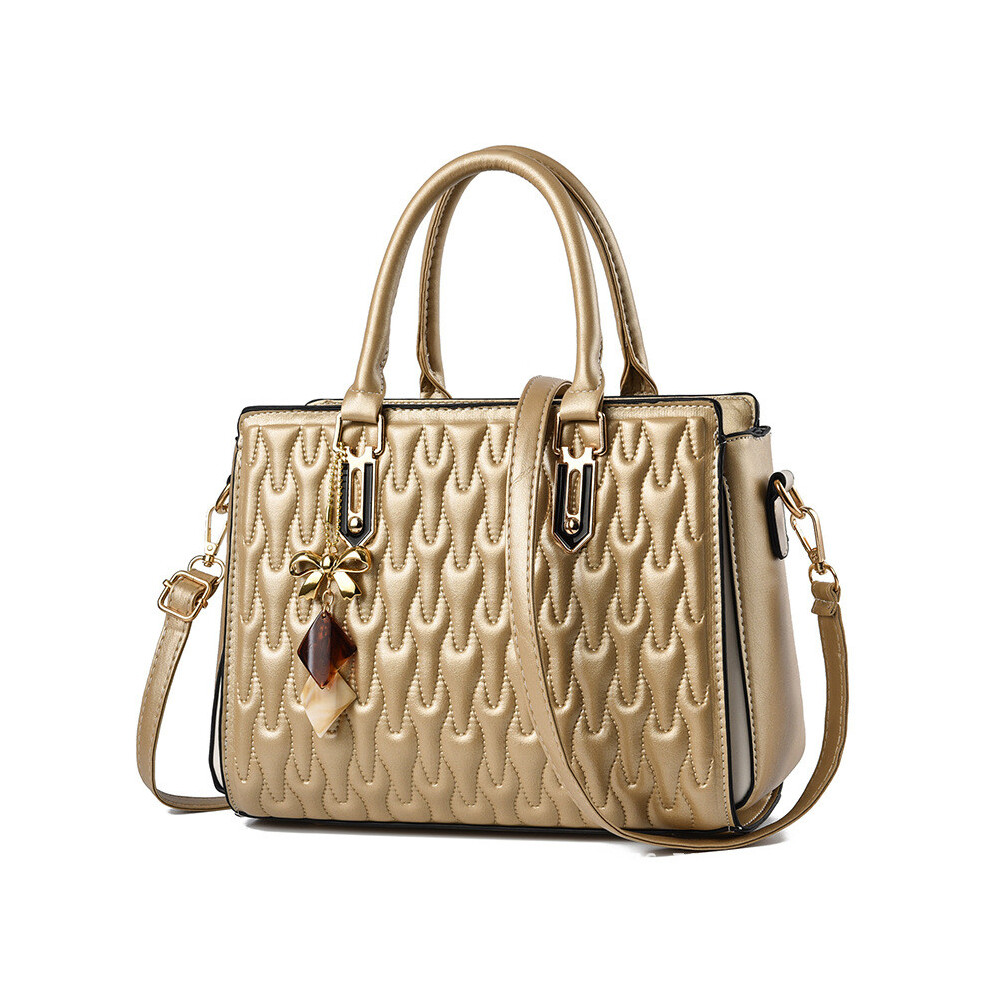 (Gold) Fashionforward Large Handbag For Moms With Multiple Compartments And Vintage Flair A Gold
