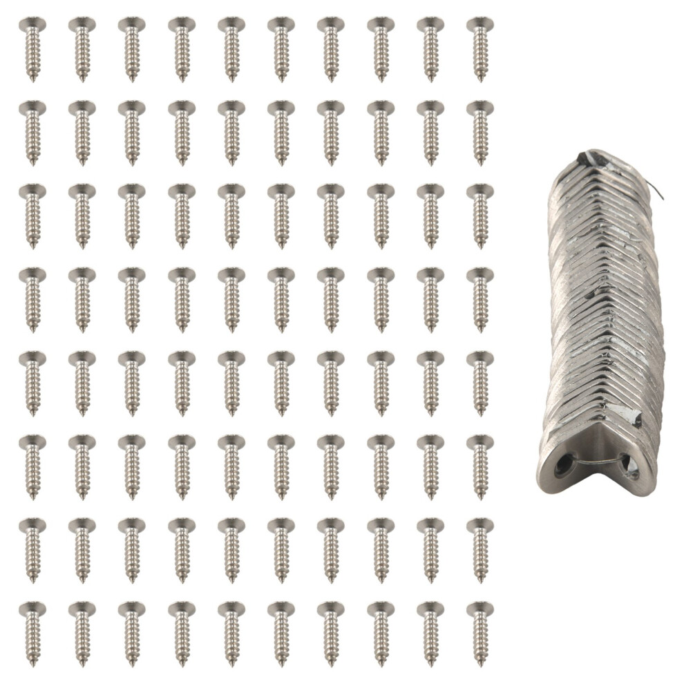 40Pcs L Bracket Corner With 80Pcs Screws, Bracket, Angle Fastener For Wood Furniture Bedframe Cabinet 4851426862897