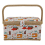 Fabric Sewing Basket Organizer with Removable Tray Household Storage Kit Box 4