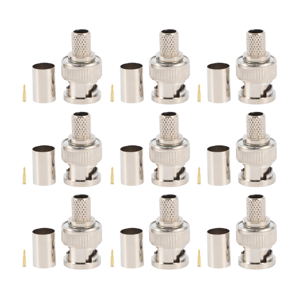 30Pcs Bnc Male Crimp Connector For Cctv System Female Coupler Rg6 4851426865829