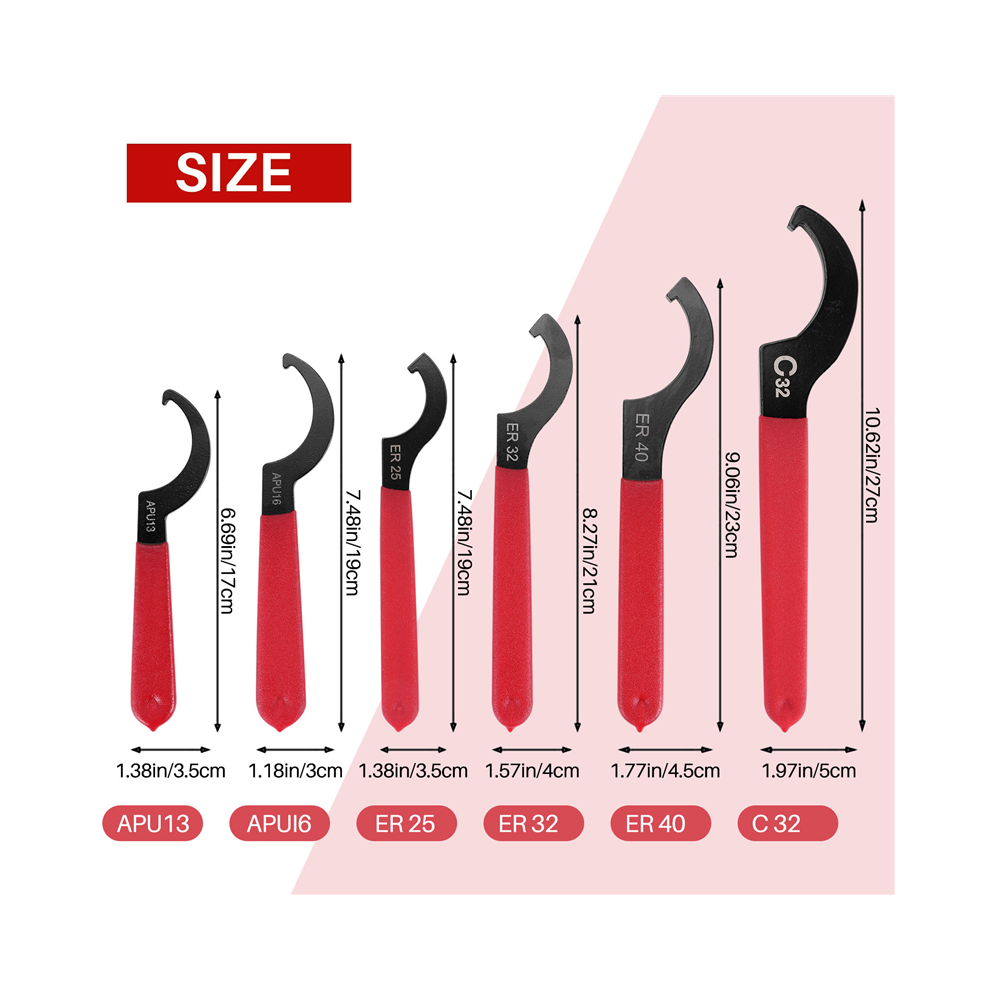6 Pieces Spanner Wrench Set Adjustable Coilover Spanners Hook Wrenches Tools Steel 4851426871639