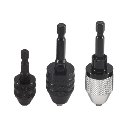 3PCS 1/4 Inch Hex Shank Keyless Drill Chuck Quick Change Adapter Converter Impact Drills Bits, Electric Tool Accessories 2