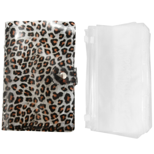 A6 Binder Cover 12 Clear Pockets and Envelope Labels, Budget 6 Ring Saving Planner Organizer A