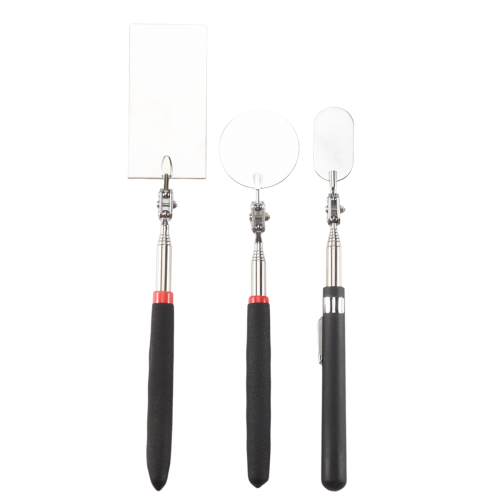 3 Pieces Telescoping Inspection Mirror Round Square Tool for Checking Vehicle,Observing Mouth B 2