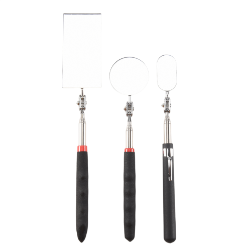3 Pieces Telescoping Inspection Mirror Round Square Tool for Checking Vehicle,Observing Mouth B