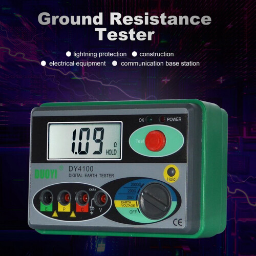 DY4100 Digital Resistance Tester Earth Ground Meter Multimeter with Higher Accuracy Inspection Tool 2