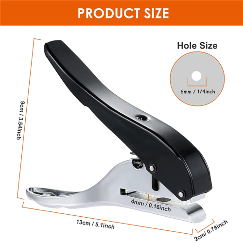Hole Punch 1/4 Inch-6mm Single Punch, Heavy Duty Single, Portable Handheld Long 2
