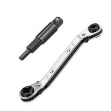 Hvac Service Wrench Air Conditioner Valve Ratchet (1/4Inch, 3/8Inch, 3/16Inch, 5/16Inch) with Hex Bit Adapter