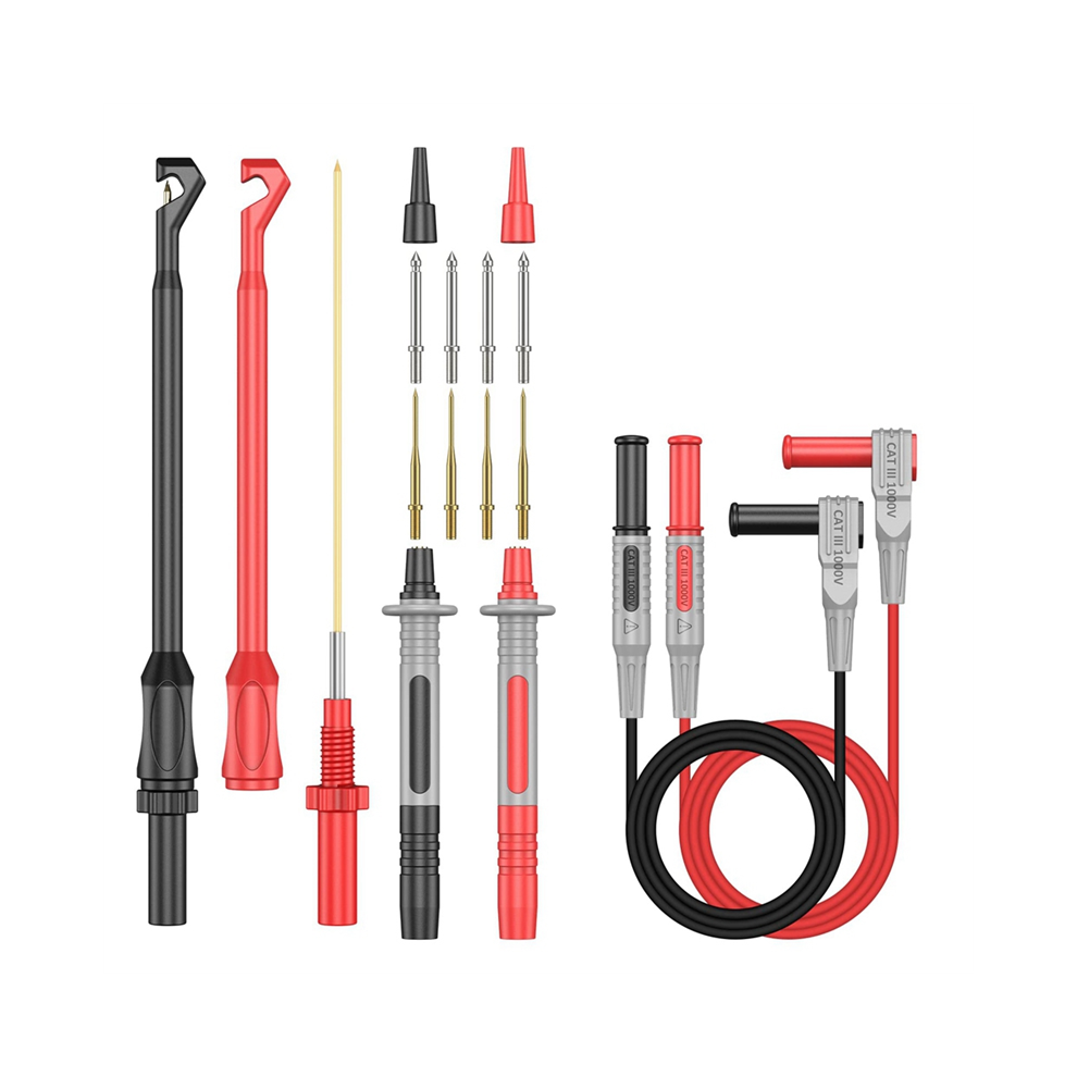 Multimeter Test Leads Kit, Precision Probe Lead Gold-Plated Leads, Banana Clip Set 4851426881966
