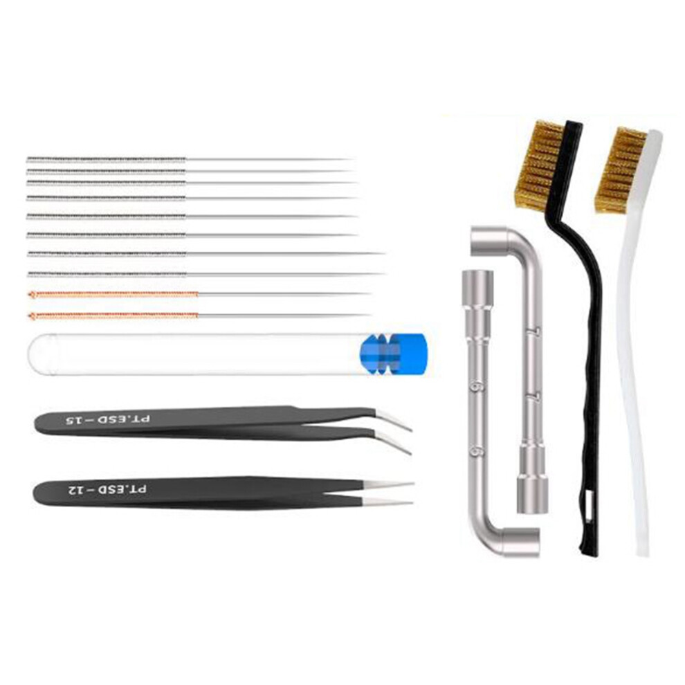 3D Printer Cleaner Tool Copper Wire Brush Toothbrush Nozzle Cleaning Needle Parts Wrench Kit 4851426888682