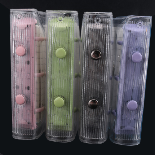 4 Pack Mini Transparent 3 Ring Binder Covers with Grid Inner Page and 12 Pcs Pockets(3 Pcs/Set) 2