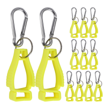 Glove Clips for Work Holders Belt Clip with Metal Carabiners Construction Worker Guard Labor(Yellow)