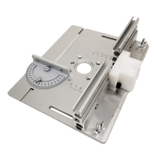 Router Table Insert Plate Miter Gauge for Woodworking Saw Multifunctional Trimmer -Silver 2