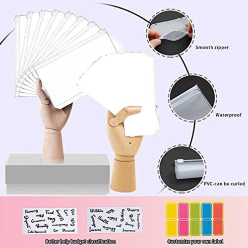 Budget Binder Money Organizer for Cash Envelopes Budgeting Planner with 2