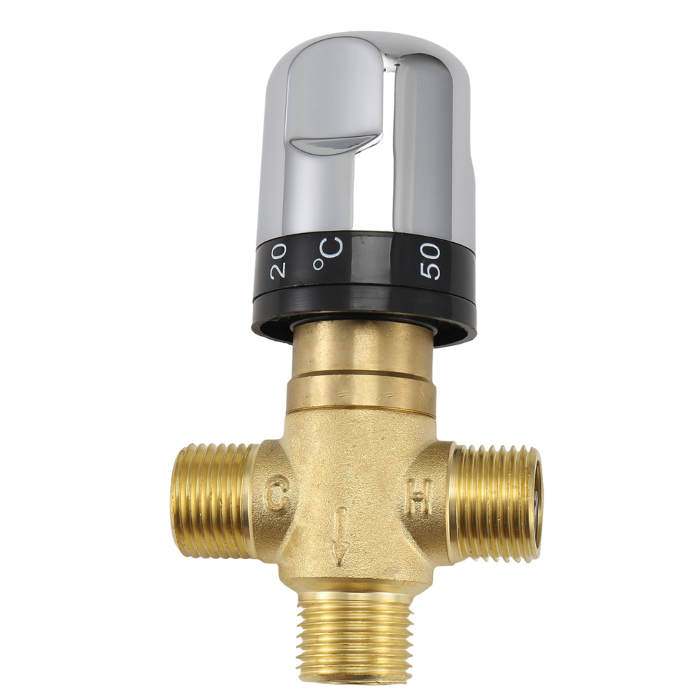 Thermostatic Mixing Valve Solid Brass G1/2 For Shower System Water Temperature Control Pipe Basin Thermostat 4851426895970